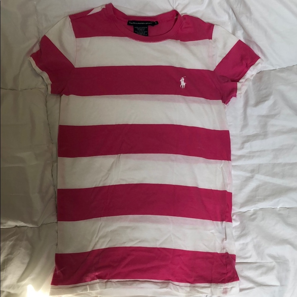 LAST CHANCE!! Pink and white Ralph Lauren t-shirt